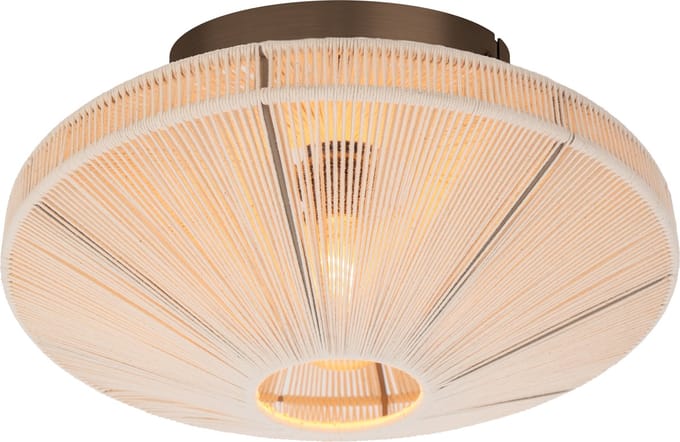 EGLO Orimini Plafondlamp - E27 - Ø 38 cm - Crème/Brons - Textiel