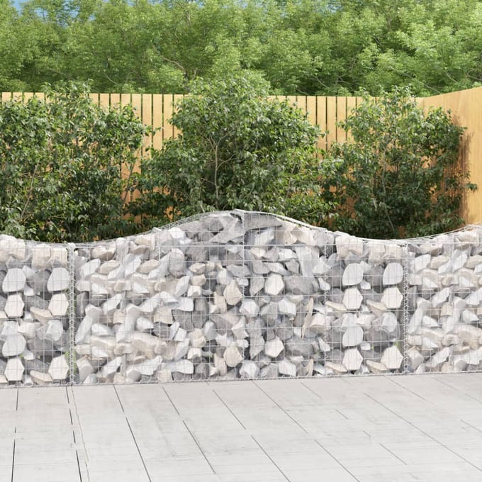 vidaXL Schanskorven 20 st gewelfd 200x30x80/100 cm ijzer