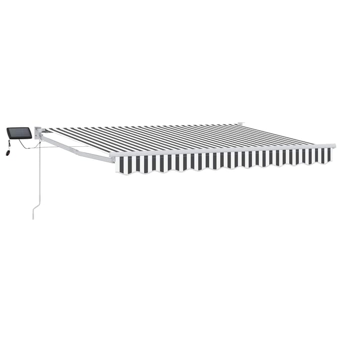 vidaXL - Handbediende - luifel - met - LED's - Antraciet - en - Wit - 3,5 - x - 2 - m