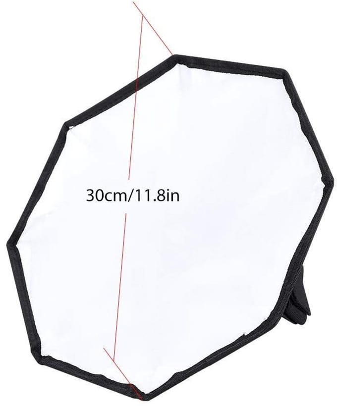 Allecto - Flash Diffuser - Softbox Diffuser - Draagbaar en Verwijderbaar - 30 cm - Universele Zaklamp - Geschikt voor Externe Flitser - Zwart en Wit