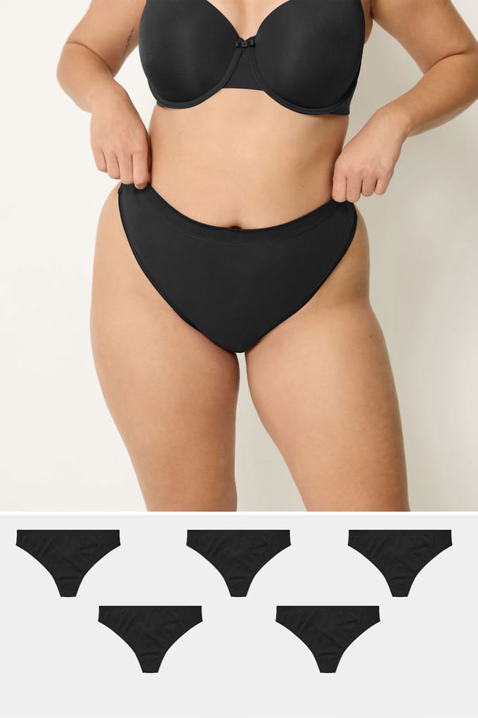 Yours Yourset Set Van 5 Zwarte Stringssize 42-44