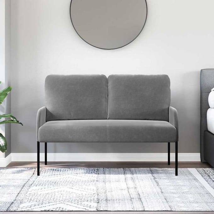vidaXL - Banken - met - kussen - 110cm - Donkergrijs - Multiplex