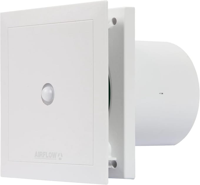 Geluidsarme Afvoerventilator met Timer en Bewegingssensor - 100mm