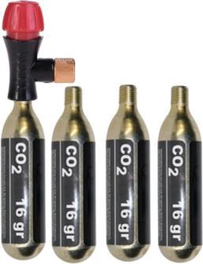 MTB Cycling CO2 fietspomp - mini pomp set met 4 patronen - 16 gram