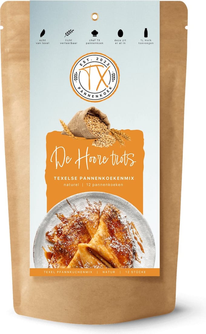 TX Pannenkoek De Hoore trots - Texelse pannenkoekenmix - Naturel - 450gram - 12-16 pannenkoeken