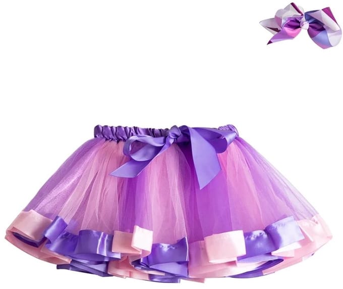 Go Go Gadget - Tutu - Balletrok - Verkleedkleding - Inclusief haarstrik - Paars - 2-3 jaar