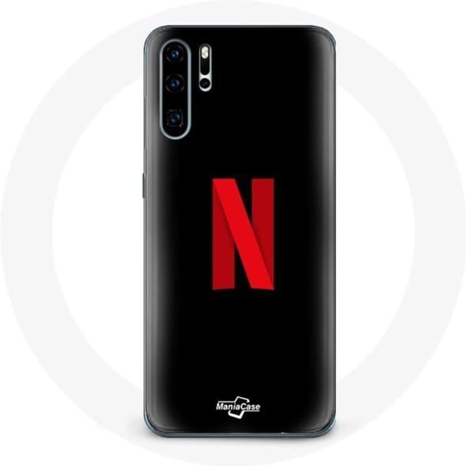 Coque - Huawei - P30 - Logo Netflix - Souple - Protection - Noir/Rouge noir