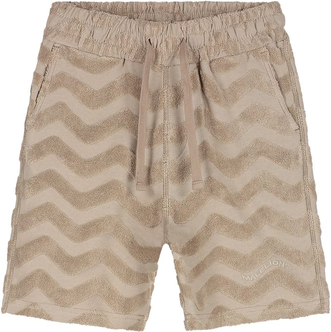Malelions jacquard wavy towelling short in de kleur bruin.