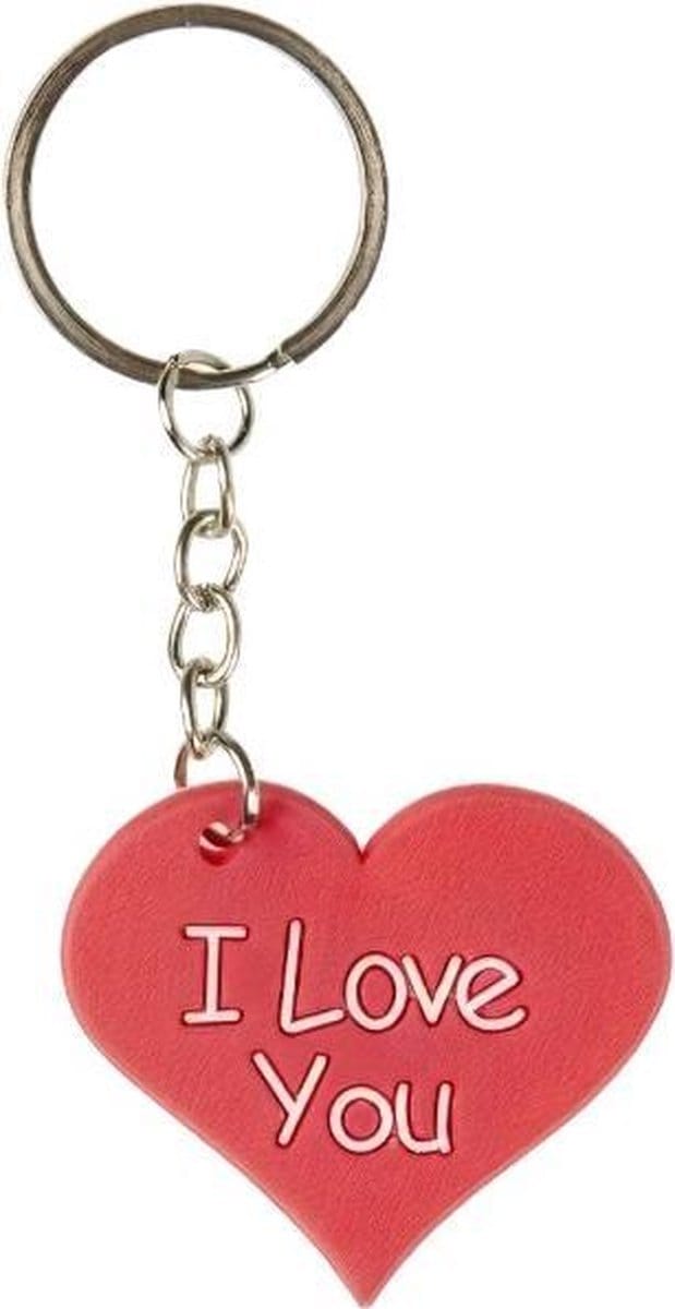 Lg-imports Sleutelhanger Hart I Love You 5 Cm Rood