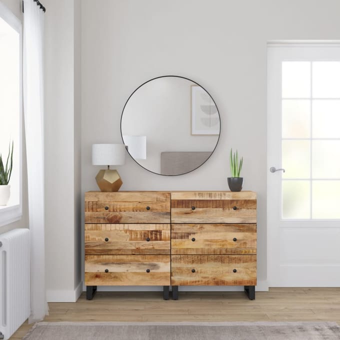 vidaXL - Dressoirs - 2 - st - 60x33x75 - cm - ruw - mangohout