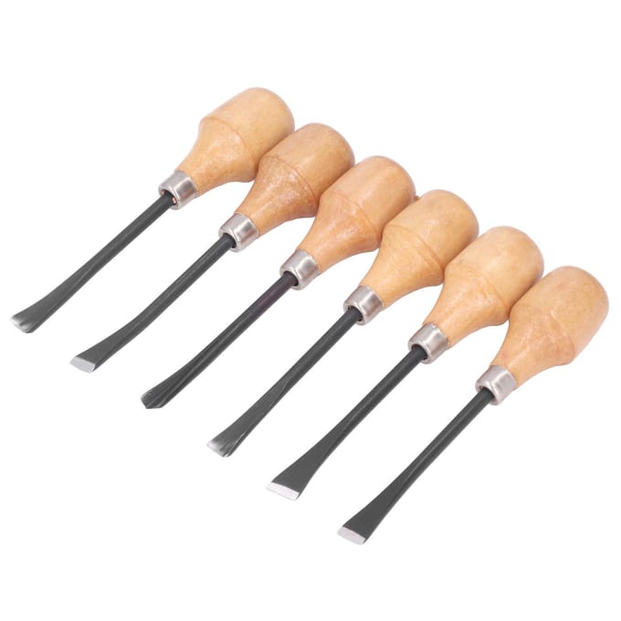 Houtsnijbeitelset, beeldhouwgereedschap, halfronde handgreep, doe-het-zelf kunst, knutselaccessoires beige