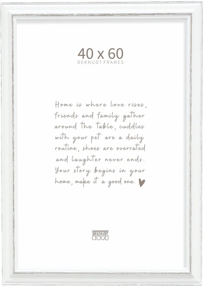 Deknudt Frames fotolijst S221H3 - wit met bruin accent - 40x60 cm