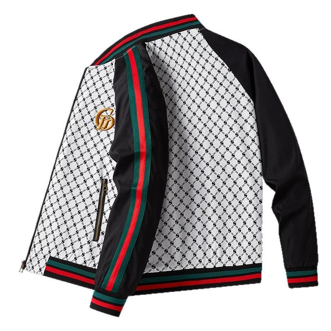 Herfst Nieuwe Letter S Print Baseballkraag Mode Trend Jas Herenjas XL gray