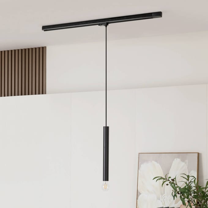 Arcchio - railverlichting - 1licht - Aluminium, polycarbonaat - H: 40 cm - E27 - zwart