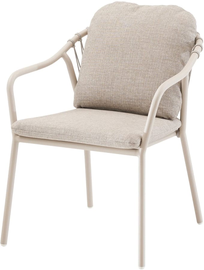 Sandora dining tuinstoel aluminium latte stapelbaar