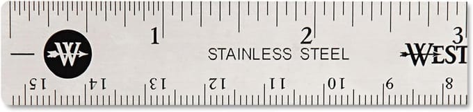Antislip Roestvrij Stalen Liniaal - 15 cm
