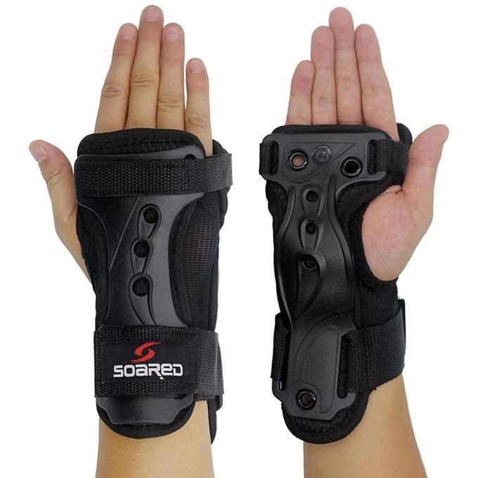 Support de poignet pour ski Protection de la main Gantelet de poignet pour ski Snowboard Support de paume Rouleau M black