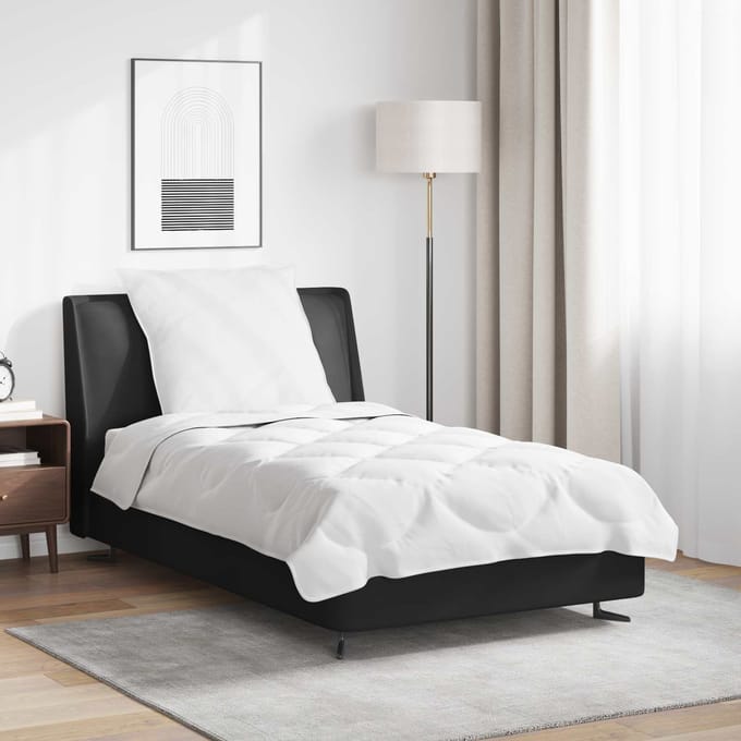 vidaXL - Deken - Set - met - kussen - 2 - st - Wit - Microvezel