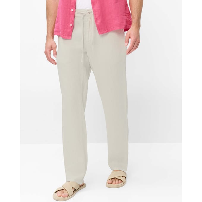 Brax Heren Flatfrontbroek  Style ELIAS SAND, lichtbeige, maat 35/30