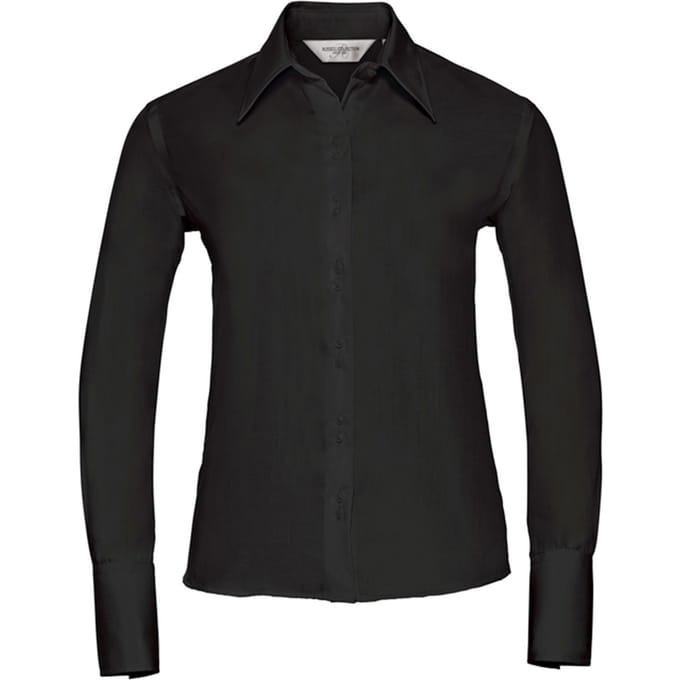Russell Collection Dames/Dames Ultimate Non-Iron Getailleerde Overhemd met Lange Mouwen (Zwart)
