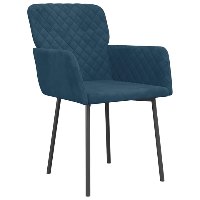 vidaXL - Eetkamerstoelen - 2 - st - fluweel - blauw