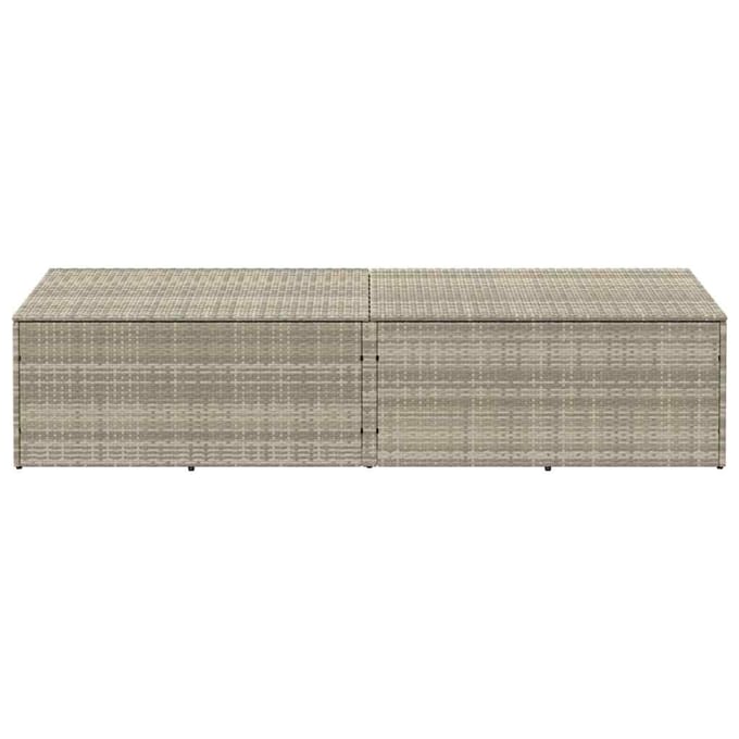 vidaXL - Tuinbox - 220x50x58 - cm - poly - rattan - lichtgrijs