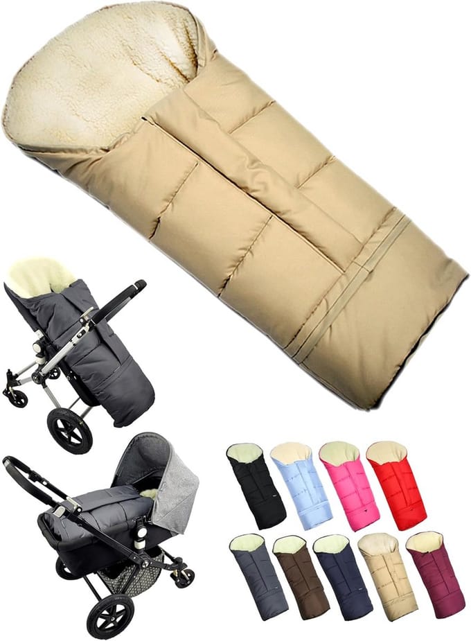 Universele Wintervoetenzak voor Kinderwagen en Buggy met Lamswol