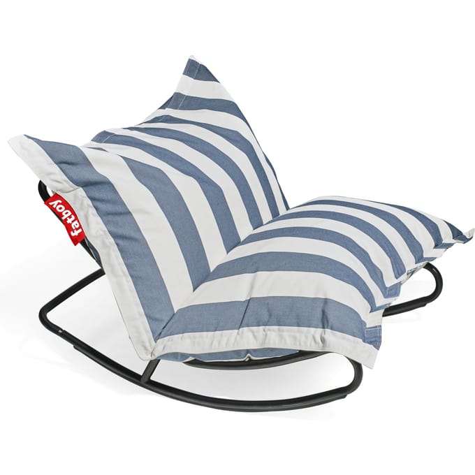 fatboy Rock 'N Roll + Original zitzak voor buiten - Stripe ocean blue - Black