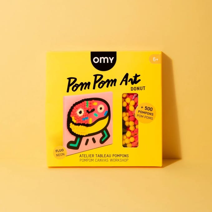 OMY - Pom Pom Art Donut - canvas - creatief speelgoed - knutselen - 6+ jaar