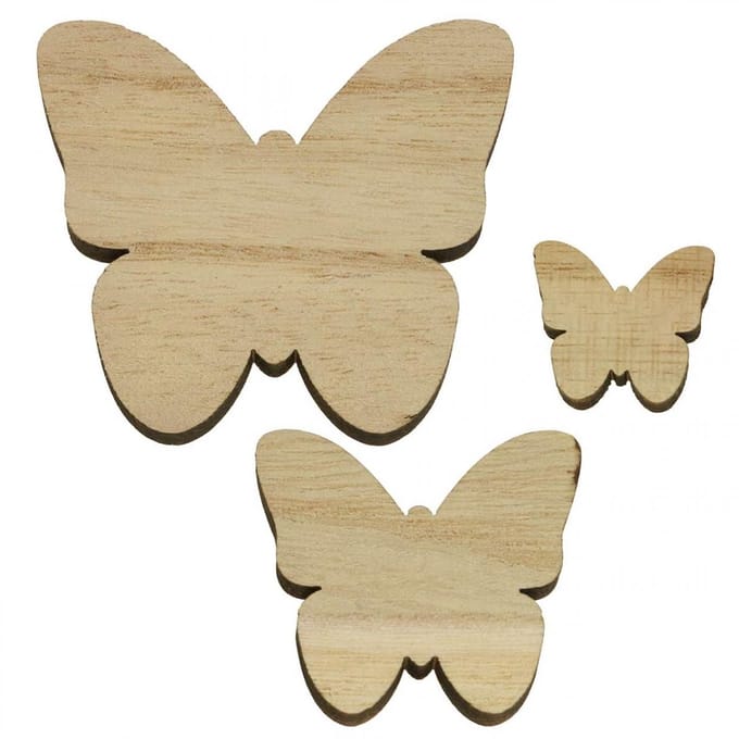 Verspreide decoratie vlinders Houten decoratie vlinders 2,5-6,5cm 29 s