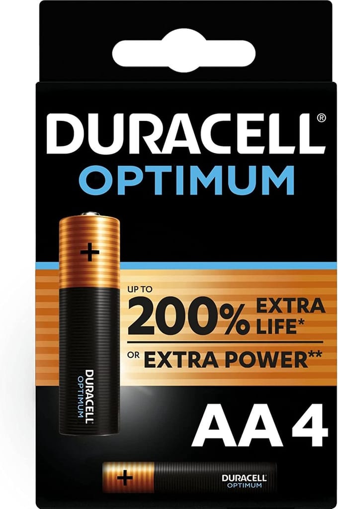 Batterij Duracell Optimum 200% 4xAA - 16 stuks