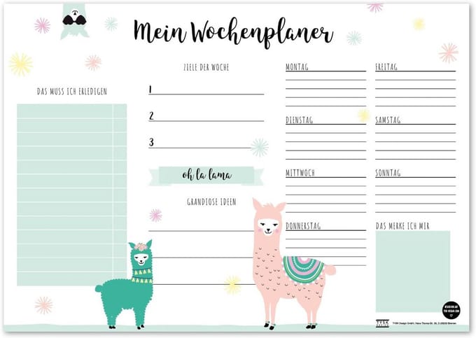 Set van 2 Bureauonderleggers DIN A3 - Weekplanner, To Do Lijst & Notitieblok