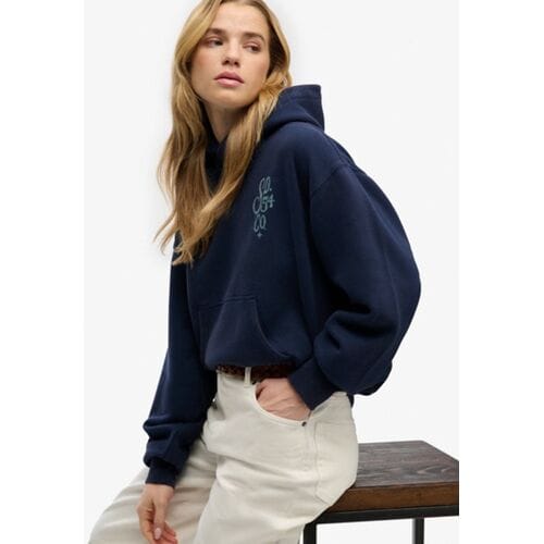 Superdry Heritage Hamptons Hoodie Blauw Grootte: 44