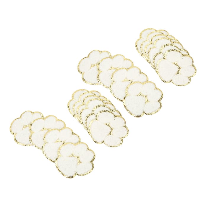 20 Pièces Patchs Thermocollants Pattes de Chat Mode Pattes de Chat Blanches à Coudre Patchs Brodés pour Sacs à Dos beige