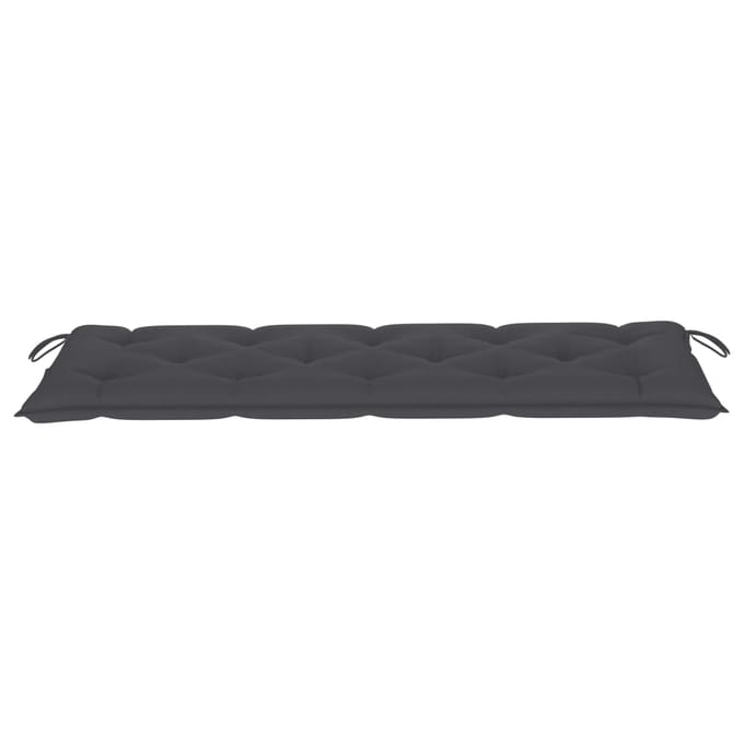 vidaXL - Tuinbank - stapelbaar - met - kussen - 159 - cm - massief - teakhout