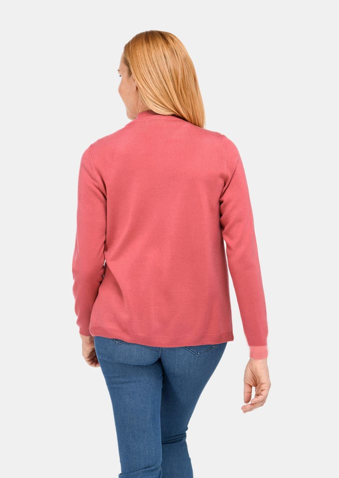 Onderhoudsarme basic twinset - koraalrood - Gr. 25 van Goldner Fashion