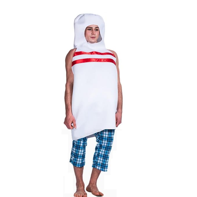 Leuke bowling cosplay kostuums voor volwassenen One size fits all adults wit