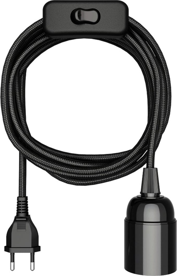 E27 hanglamp - 3 meter - Met schakelaar - Zwart