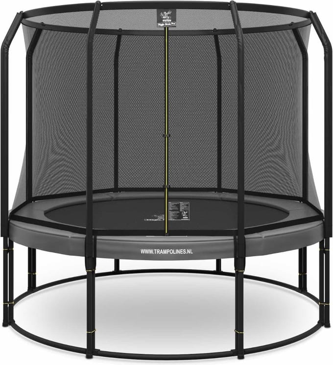 Magic Circle Pro - Trampoline met veiligheidsnet - ø 305 cm - Grijs - Ronde trampoline met net - Buitenspeelgoed