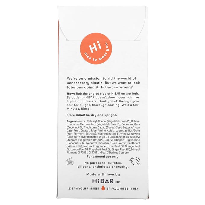 HiBAR, vaste conditioner, volume, 1 stuk, 75 g (76 g) gray