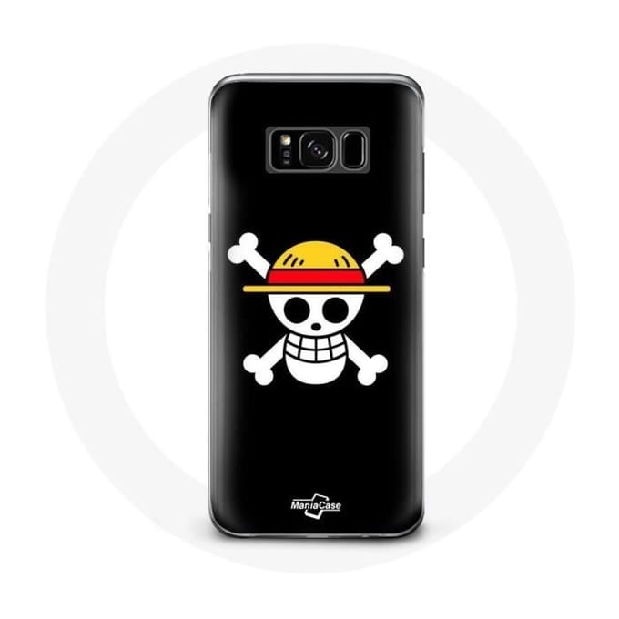 Hoesje - One Piece - Galaxy S8 - Flexibel - Manga - Doodshoofd - Zwart zwart