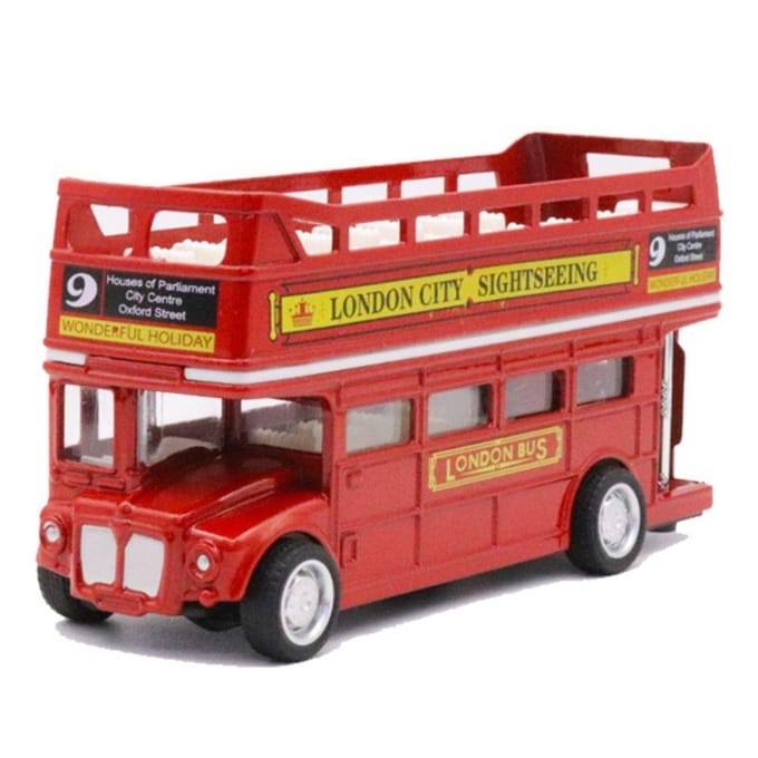 Auto Decor Dubbeldekker Bus Auto Model Simulatie Britse Europa Reisbus Model 1:64 Diecast Pull Back Voertuig Kinderspeelgoed gray