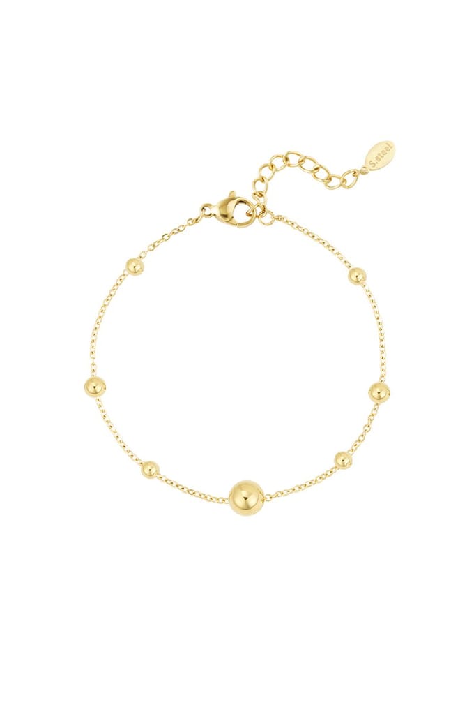 Armband - Yehwang - Goud - Bolletjes - Statement armband - Stainless steel - Sieraden