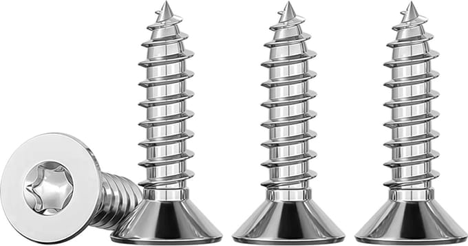 100x M5x16 Verzonken Torx Houtschroeven RVS A2 - Zelftappend en Zelfborend