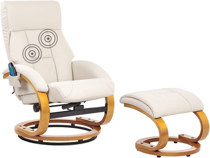 FORCE - Massagefauteuil - Lichtbeige - Kunstleer