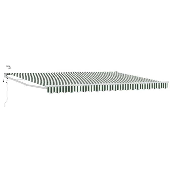 vidaXL - Elektrisch - Uitschuifbare - Zonneluifel - Groen - en - Wit - 4,5 - × - 3 - m
