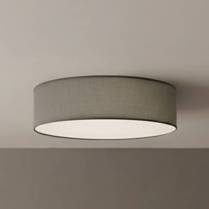 Milagro Lighting Plafondlamp Marshall, grijs, Ø 50 cm, metaal/rotan