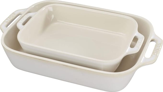 Schotel Rechth Set 2-  20x27 + 20x16 Ivoor Ceramic By Staub 40511-921