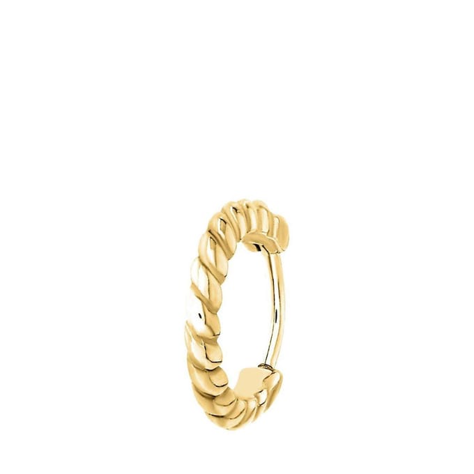 Lucardi Dames Stalen helixpiercing gold twist - Piercing - Staal - Goudkleurig