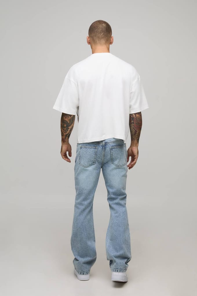 Slim Fit Uitlopende Gewassen Jeans | Light Blue | Size 36R